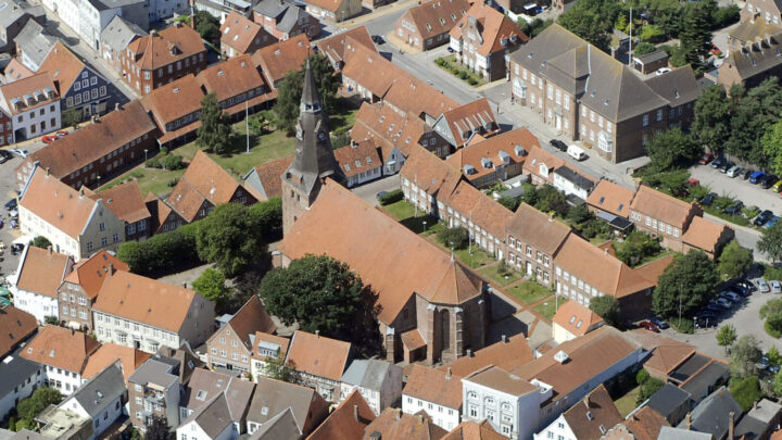 Luchtfoto van de kerk van Tønder